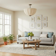 Lampada a sospensione / da soffitto Lumarys – Paralume in lino ispirato alla botanica per zona pranzo o soggiorno