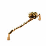 Carica l'immagine nella visualizzazione Galleria, Folded Flower brass cabinet handle with 6.3 in c-c / 16.0 cm c-c mounting