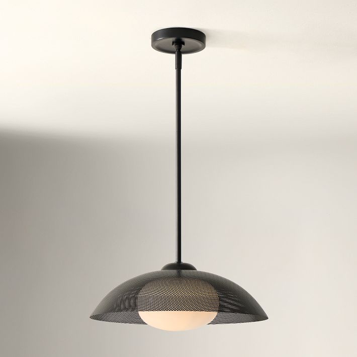 Elorina Pendant Light - Perforated Metal Shade, Champagne Bronze