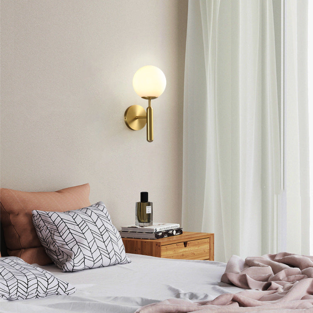 Lampada da parete in metallo moderno Milky Glow
