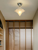 Load image into Gallery viewer, Art Deco Star Ceiling Lamp – Frosted Glass Fixture for Hallway &amp; Entryway – Astris Ceres
