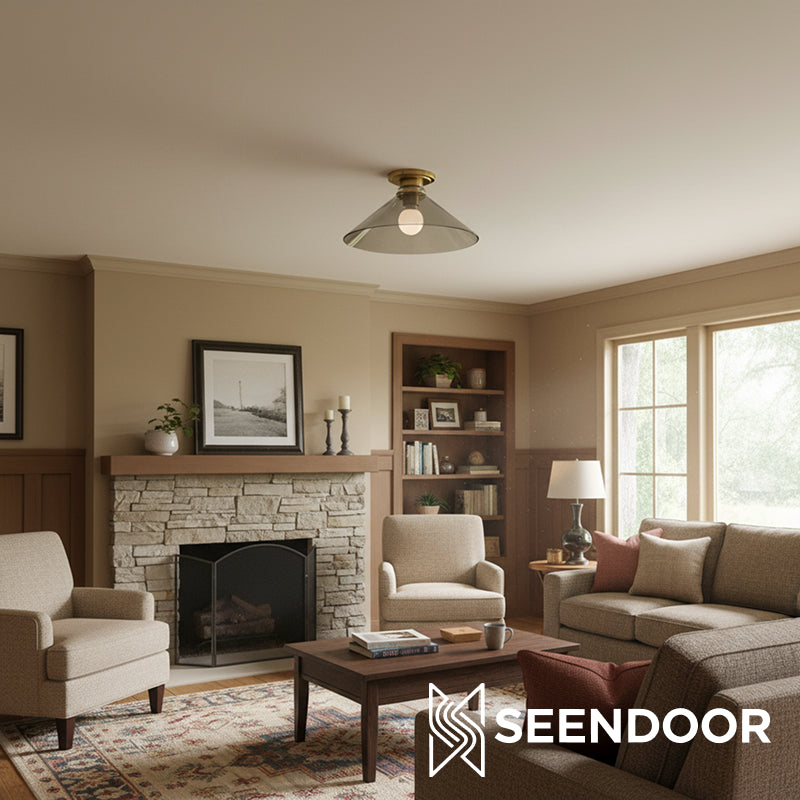 Aurenza Timeless Flush Mount Light - Farmhouse Design with Simple Elegant Charm