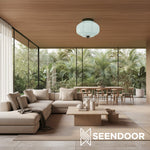 Load image into Gallery viewer, Vintage Eloise Milk Glass Flush Mount Ceiling Light - Vintage Charm Soft Glow
