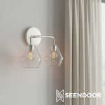 Load image into Gallery viewer, Merin Metal &amp; Glass Sculptural Wall Sconce for Vanity &amp; Bathroom
