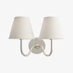 Afbeelding laden in galerijweergave, Luvora vintage geplooide kap wandlamp - moderne messing linnen wandverlichting
