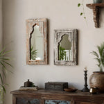 Carica l'immagine nella visualizzazione Galleria, Rustic Carved Wood Arch Wall Mirror image 5