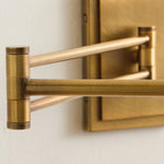 Afbeelding laden in galerijweergave, Arcuma Moderne Verstelbare Arm Wandkandelaar met Linnen Kap - Eigentijdse Metalen Verlichting voor Woonkamer