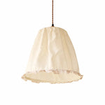 Load image into Gallery viewer, Ivory gathered fabric pendant light on a clean white background