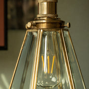 Vintage Brass Glass Wall Sconce