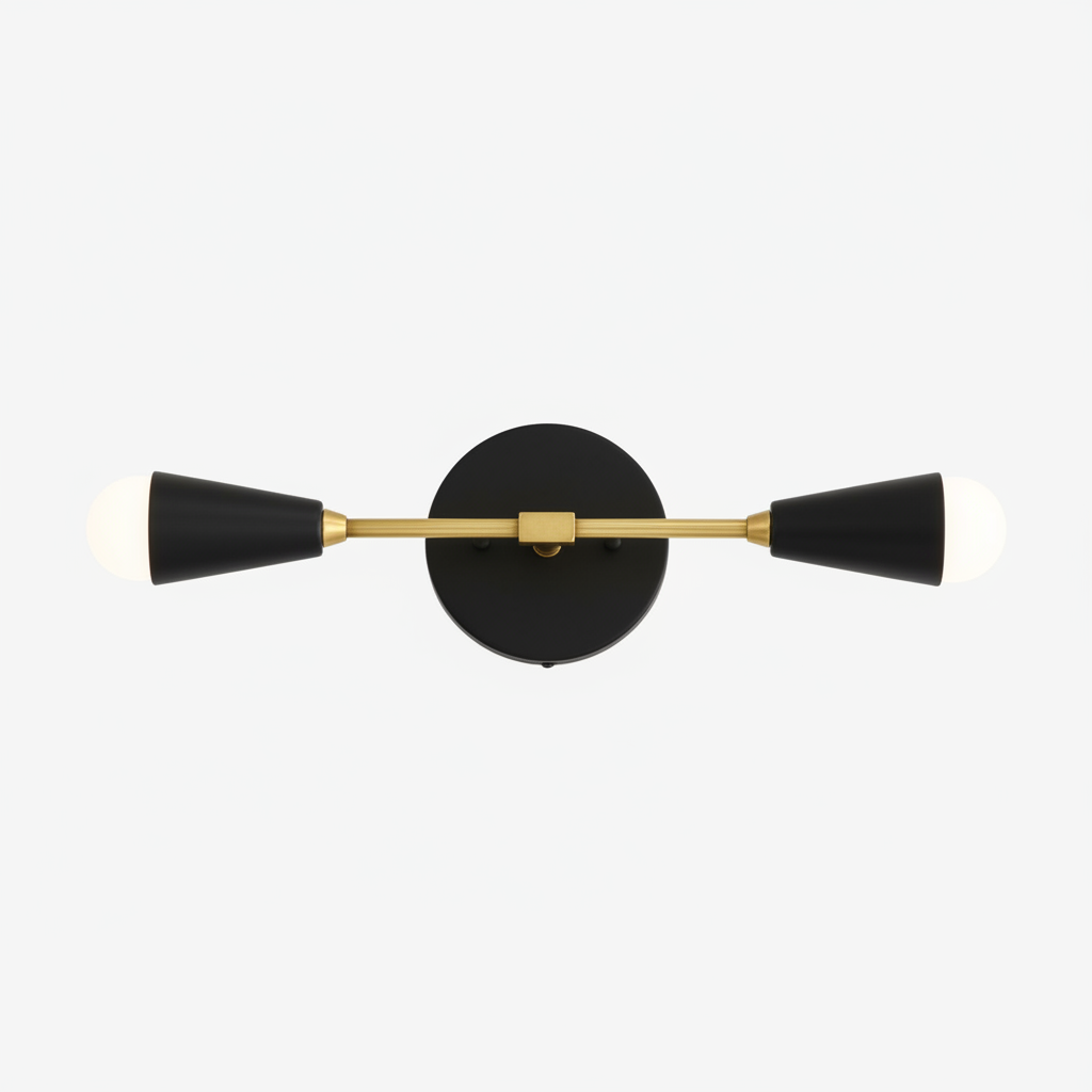 Mobilux Dual-Light Linear Mid-Century Vanity Wall Light for Bathroom & Mirror