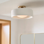 Load image into Gallery viewer, Cerova Modern Porcelain Flush Mount Ceiling Light– Elegant Ivory Shade
