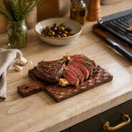 Cargar imagen en el visor de la Galería, Textured wood board used for a prepared food presentation