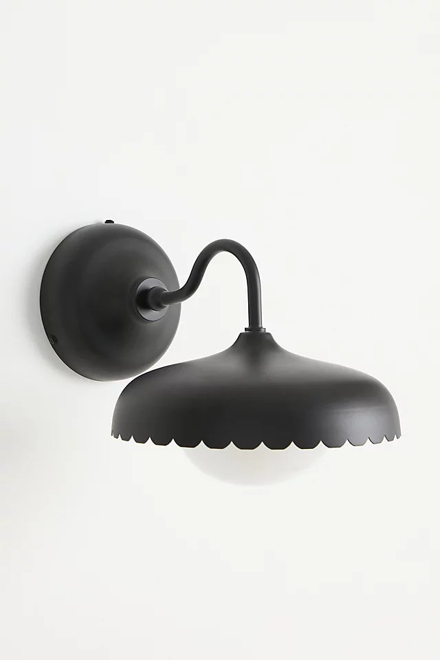 Rayla Buitenmuur Sconce Licht – Schelp Rand Modern Metaal Ontwerp voor Portiek
