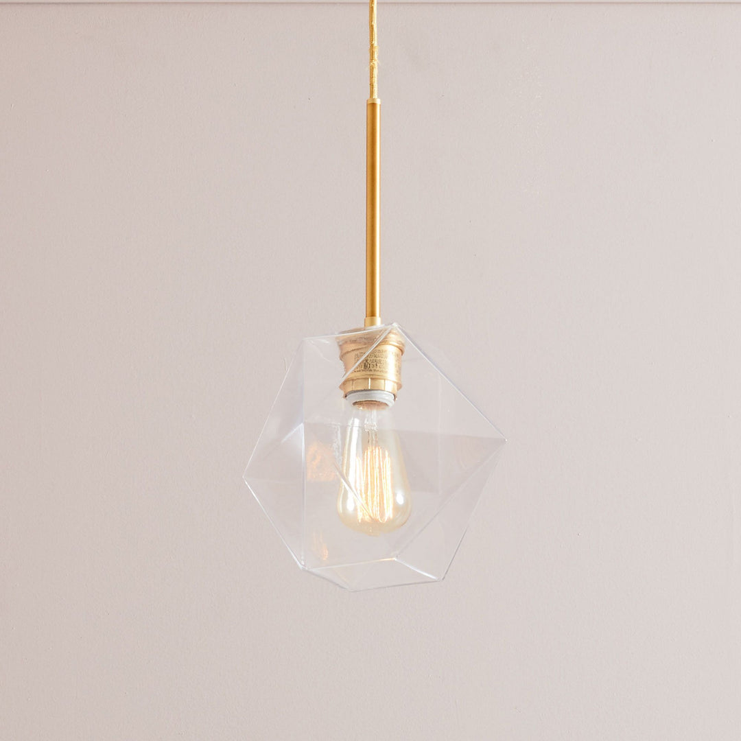 Talvior Faceted Pendant Light – Adjustable Glass Light Fixture