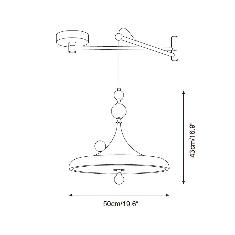 Lampa wisząca Ballora z ramieniem wahadłowym