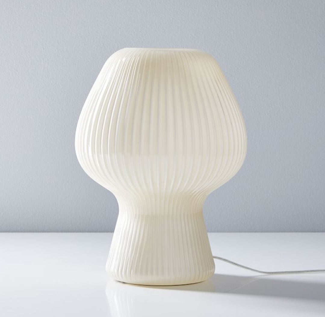 Novarise Ribbed Glass Table Lamp – Textured Glass Accent Lighting