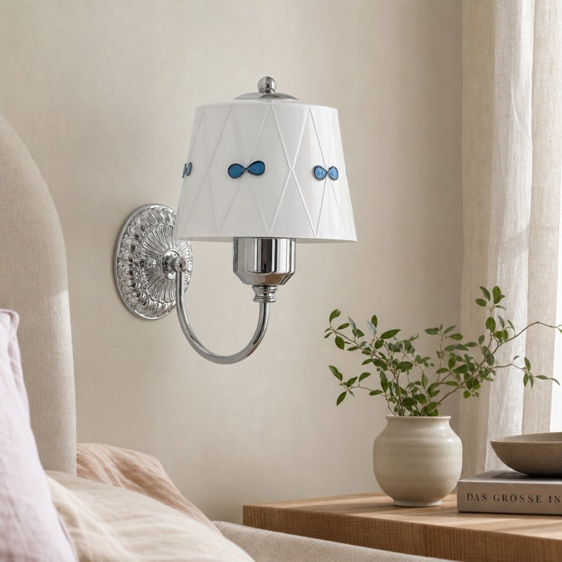 Billa Bow Knot Glass Wall Lamp – Vintage Artistic Design for Bedroom Hallway