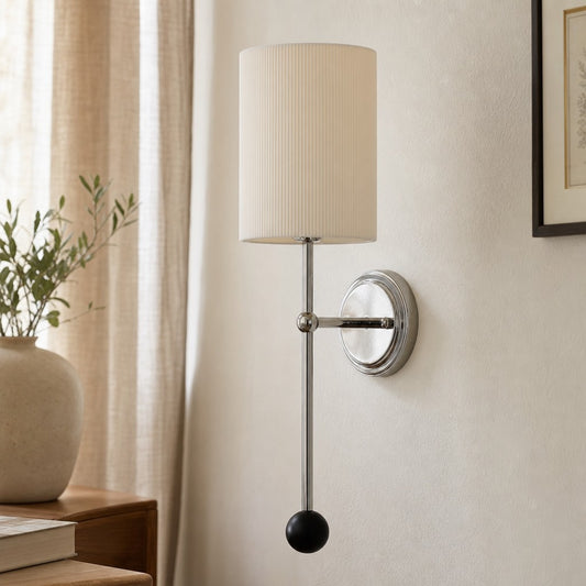 Lámpara de pared plisada Cumoris – Luz de acento inspirada en Francia para dormitorio y sala de estar