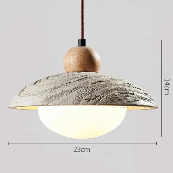 Wabi-sabi Style Travertine Cement Pendant Light