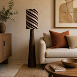 Cargar imagen en el visor de la Galería, Striped fabric floor lamp lighting a sofa lounge area