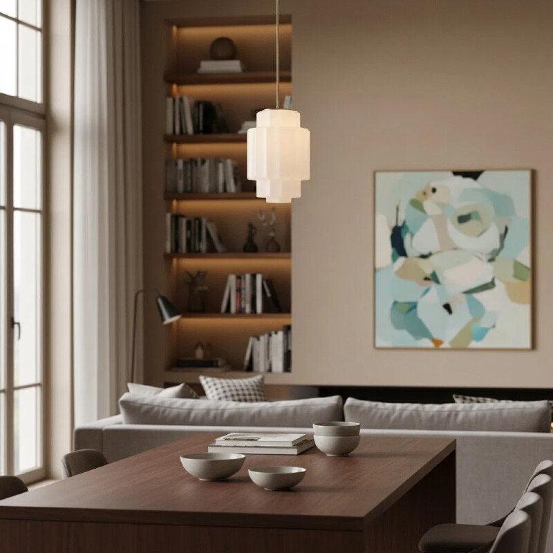 Vexrona Glas-Hängeleuchte - Eleganter verstellbarer Metall-Hängestab für Wohnzimmer und Bar