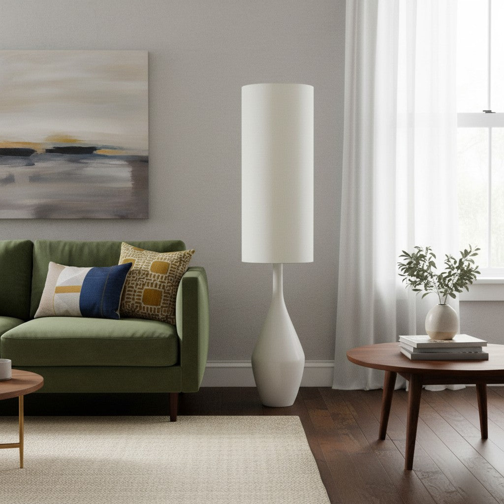 Lumera Organische Moderne Keramische Vloerlamp - Asymmetrische Sculpturale Vorm en Sfeerverlichting voor Slaapkamer