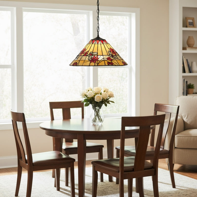 Suspension papillon TF – Lampe suspendue en vitrail pour salle à manger, couloir et salon