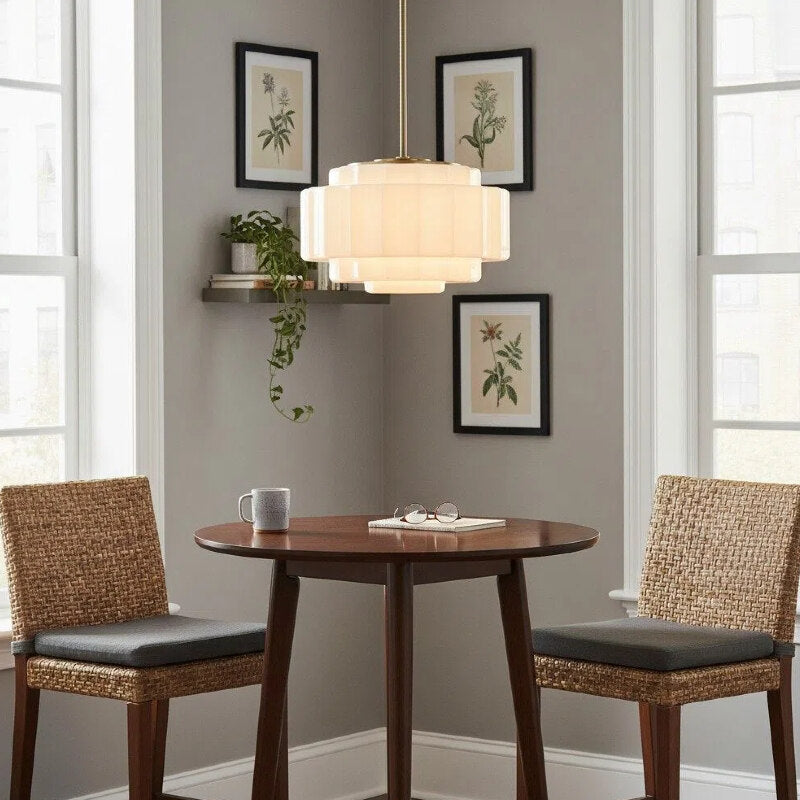 Vexrona Glas-Hängeleuchte - Eleganter verstellbarer Metall-Hängestab für Wohnzimmer und Bar