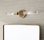 Load image into Gallery viewer, Bravira Ribbed Glass Wall Lamp - Tube Metal Light in Classic Finishes
