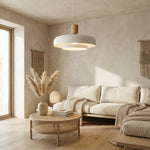 Afbeelding laden in galerijweergave, Orbulis Natuurlijke Houtnerf Cirkelvormige Hanglamp – Moderne Minimalistische Lamp voor Eilanden en Entrees