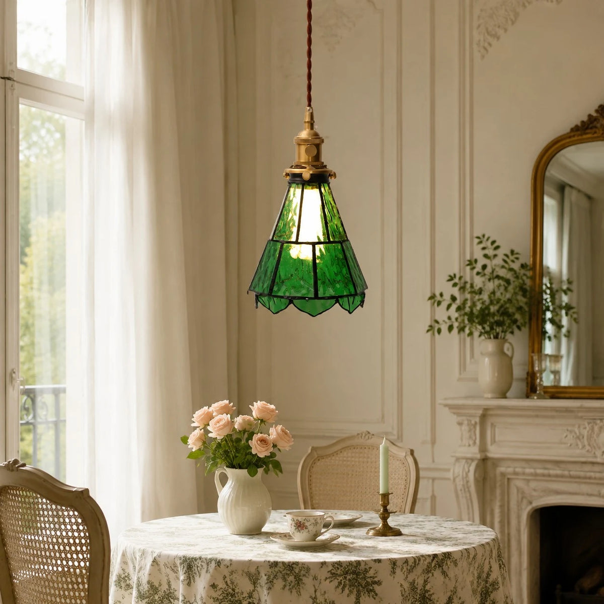 French country ripple glass light fixture