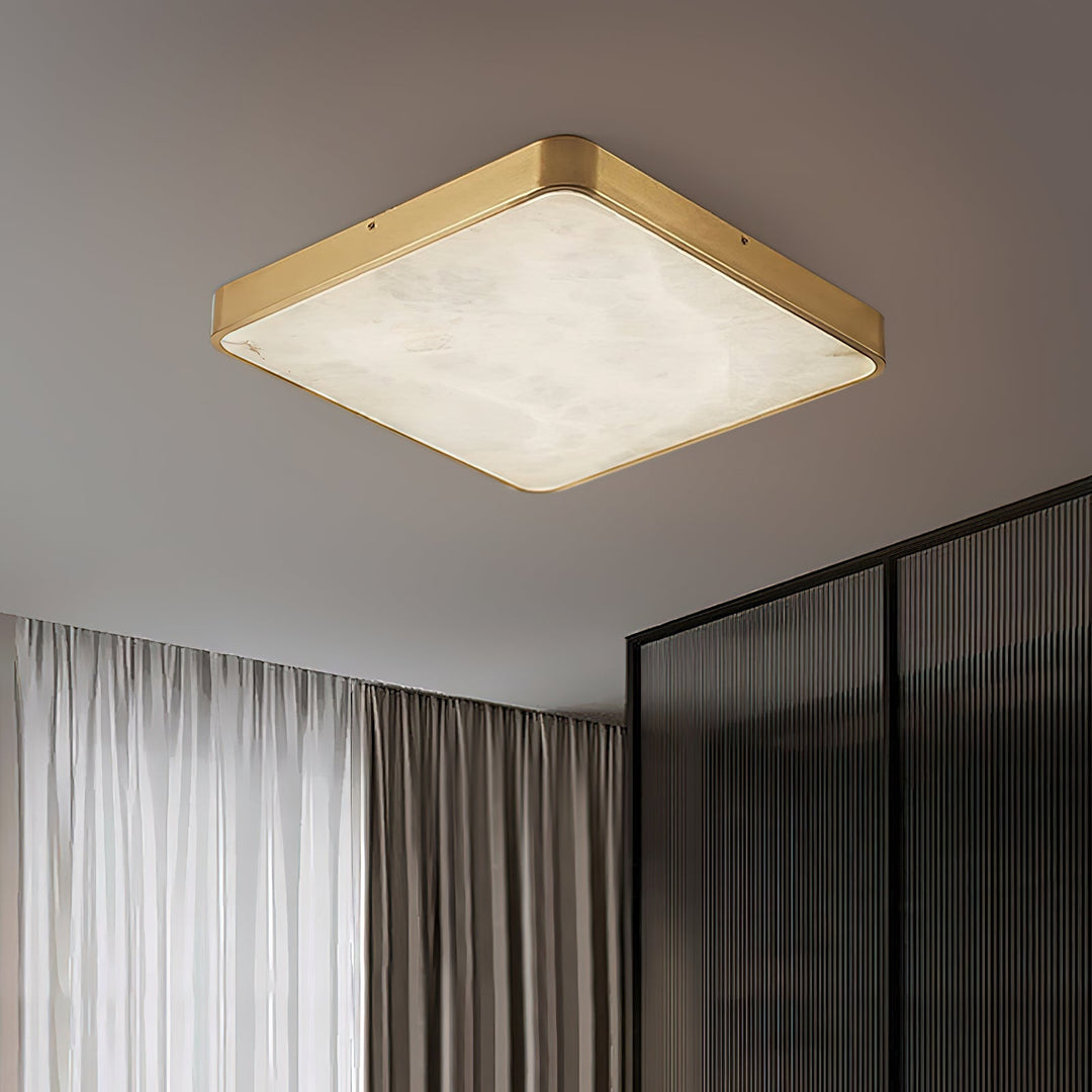 Geometryczna lampa sufitowa wpuszczana z alabastru