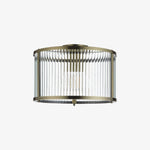 Load image into Gallery viewer, RibGlow Ribbed Glass Flush Ceiling Light – Classic Flush Mount Ceiling Lamp for Living Room or Hallway