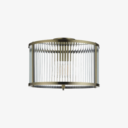 Lámpara de Techo Empotrada RibGlow de Vidrio Acanalado – Lámpara Clásica de Montaje Empotrado para Sala o Pasillo