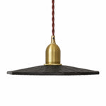 Charger l'image dans la visionneuse de la galerie, 27cm octagonal black walnut wood pendant light with brass tone holder