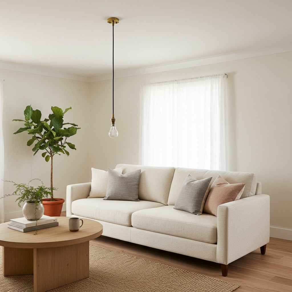 Plaitar Moderne Messing Hanglamp - Minimalistische Plafondlamp met Gevlochten Snoer voor Gangen