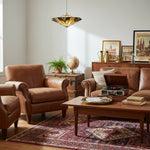 Cargar imagen en el visor de la galería, Pantalla de lámpara de vidrio teñido con colgante en forma de hoja estilo Tiffany TF Harken para sala de estar y dormitorio