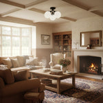 Load image into Gallery viewer, Glorica Glass Globe Light - Mid Century Semi Flush Ceiling Lamp
