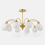 Load image into Gallery viewer, Solid brass 10-light glass globe chandelier