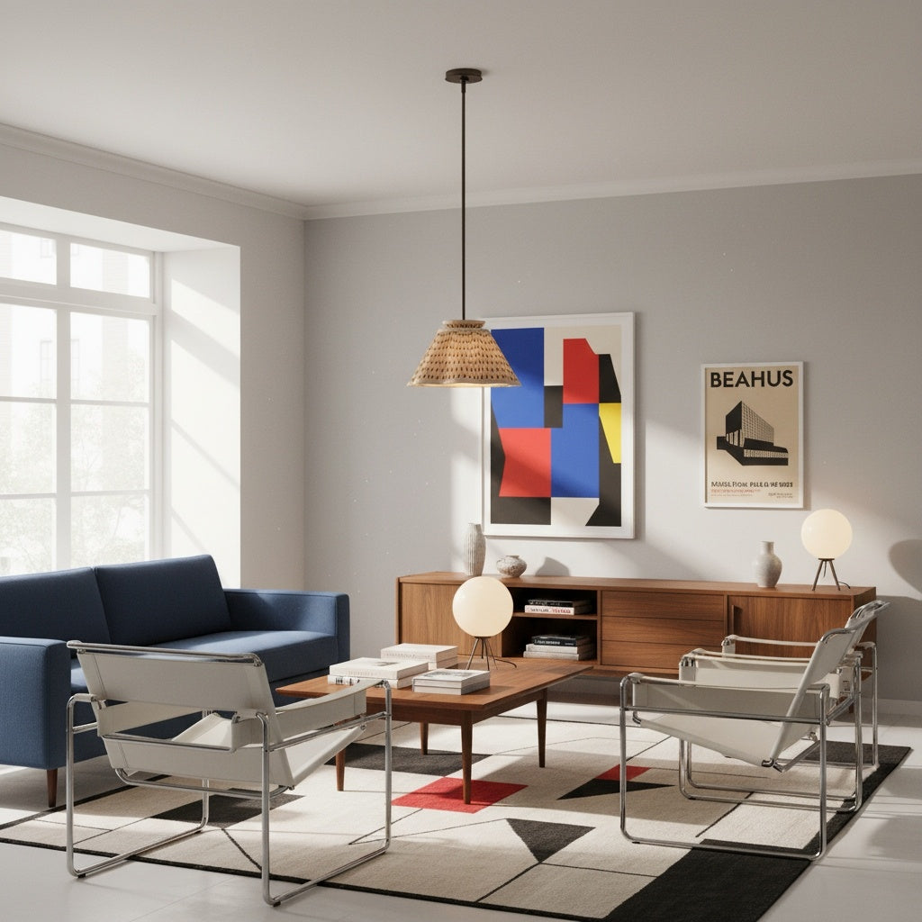 Florevian Nowoczesna Lampa Wisząca z Lnu - Artystyczne Wyraziste Oświetlenie do Jadalni