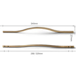 Load image into Gallery viewer, Curved Cabinet Handles – Minimalist Black Gold Cabinet Door Handle Set
