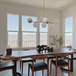 Load image into Gallery viewer, Alessora Brass Milk Glass Chandeliers- Great for Covered Outdoor Areas
