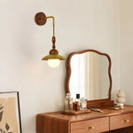 Cargar imagen en el visor de la Galería, Wabi sabi wall light installed above a wooden dresser and mirror