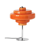 Afbeelding laden in galerijweergave, Koloro Glass Table Lamp - Retro Tiered Design with Chrome Base
