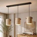 Cargar imagen en el visor de la Galería, Wabi-Sabi Travertine Cylinder Pendant Light