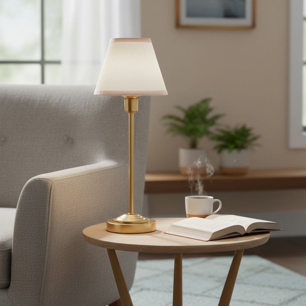 Bronzuno Textuurstof Bureaulamp – Moderne Metalen Voetverlichting voor Kantoren of Lounges