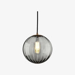 Charger l'image dans la visionneuse de la galerie, Suspension globe en verre et métal Lunorie – Suspension sculptée réglable pour espaces de repas