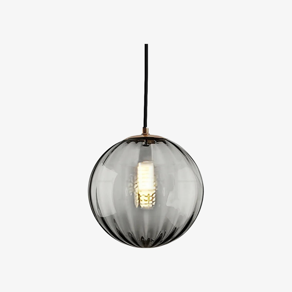Suspension globe en verre et métal Lunorie – Suspension sculptée réglable pour espaces de repas