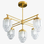 Load image into Gallery viewer, Tierlux Glass Chandelier – Vintage Brass Globe Lighting Fixture
