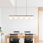 Load image into Gallery viewer, Brelia Round Light Chandelier - Modern Milk Glass Globe Ceiling Light
